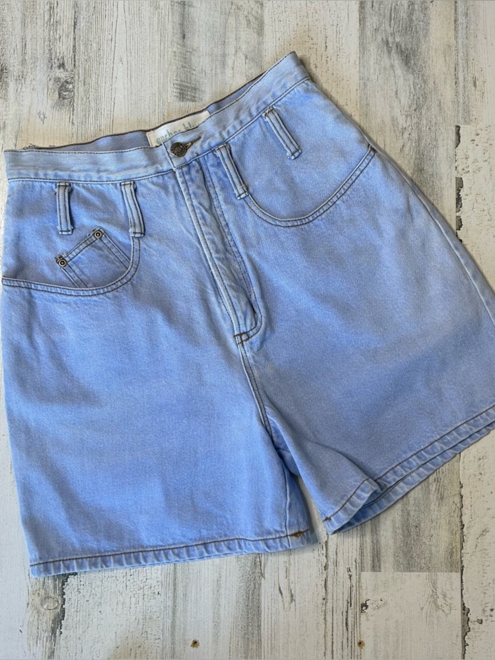VINTAGE ANCHOR BLUE Super HighWaist Jean Shorts